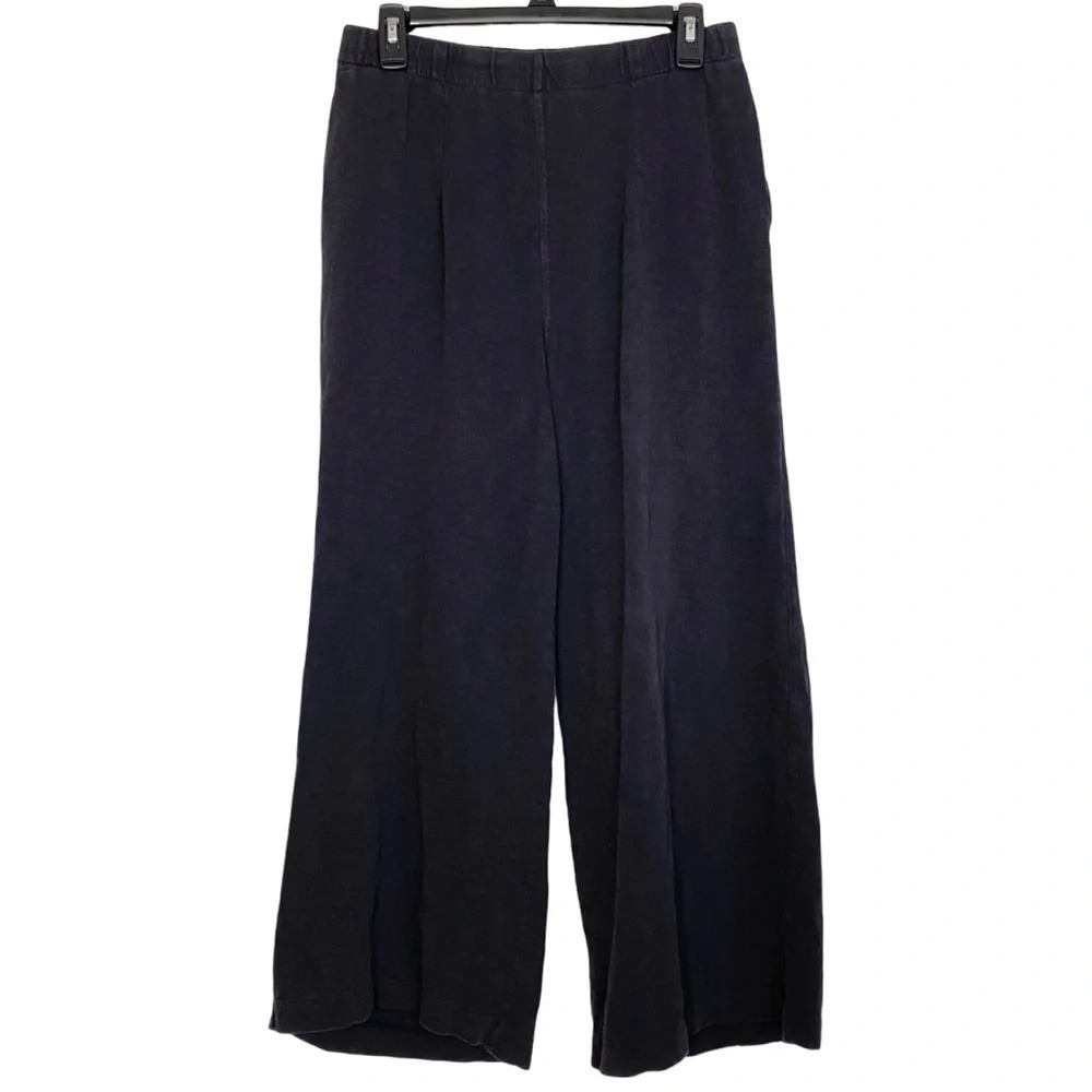 Leallo Wide Leg Pants Womens Large Dark Gray Knit Lounge Penny Poppy Pockets